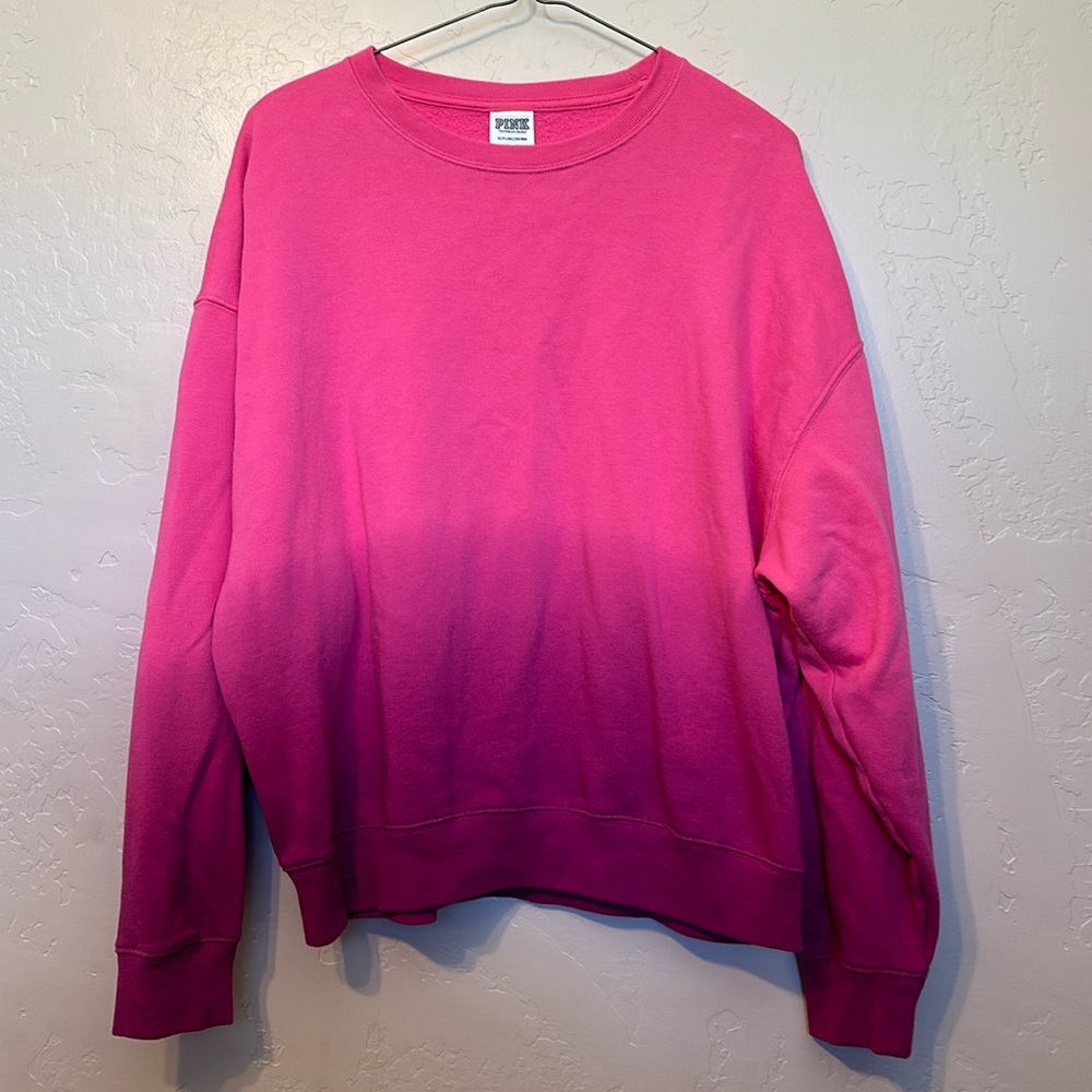 Pink Small - 2 tone crew sweatshirt -lose fitting and soft